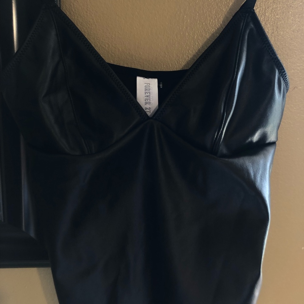 Forever 21 black leather body suit!